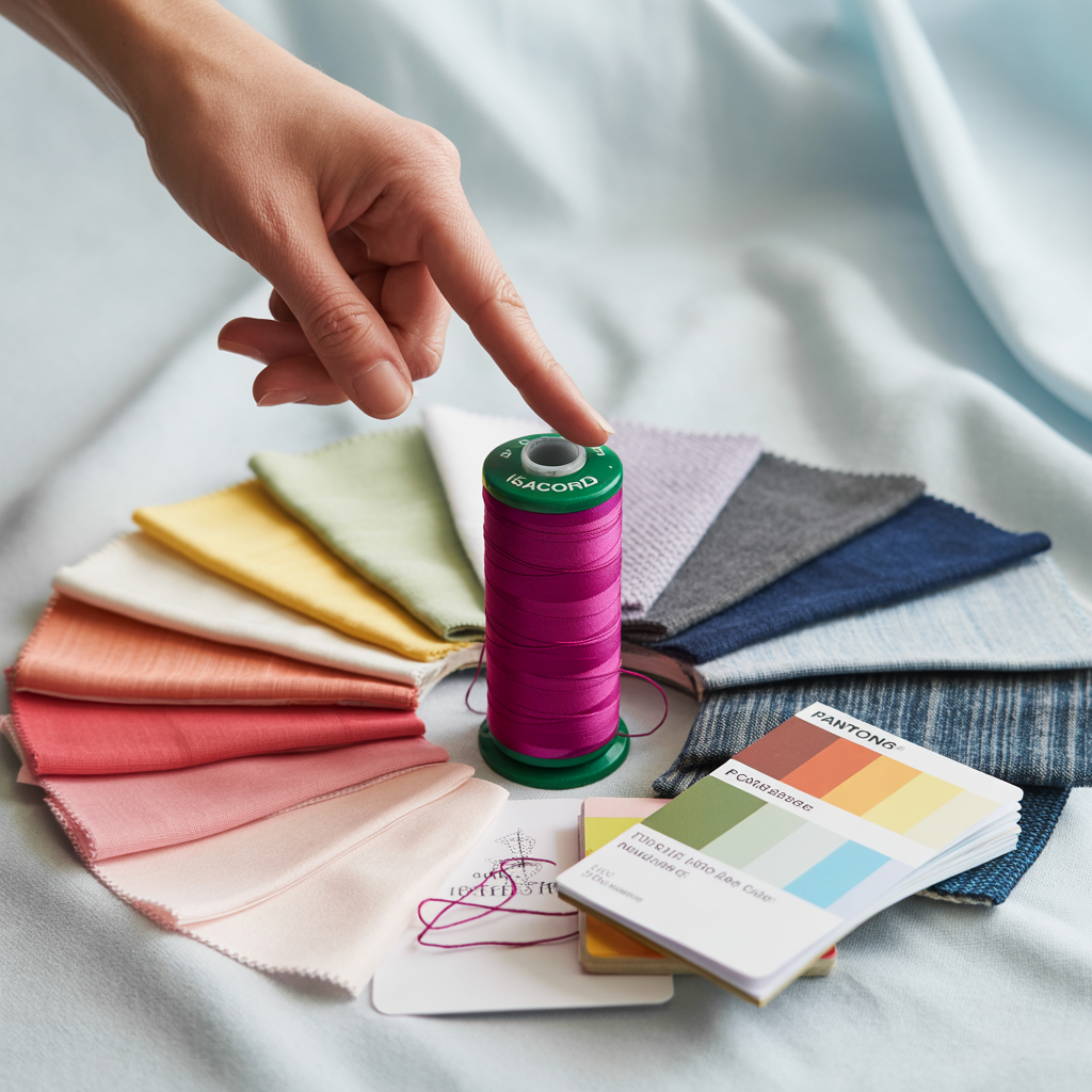 Stickgarn, Textilien, Pantone Farbkarte, Auswahl, Beratung